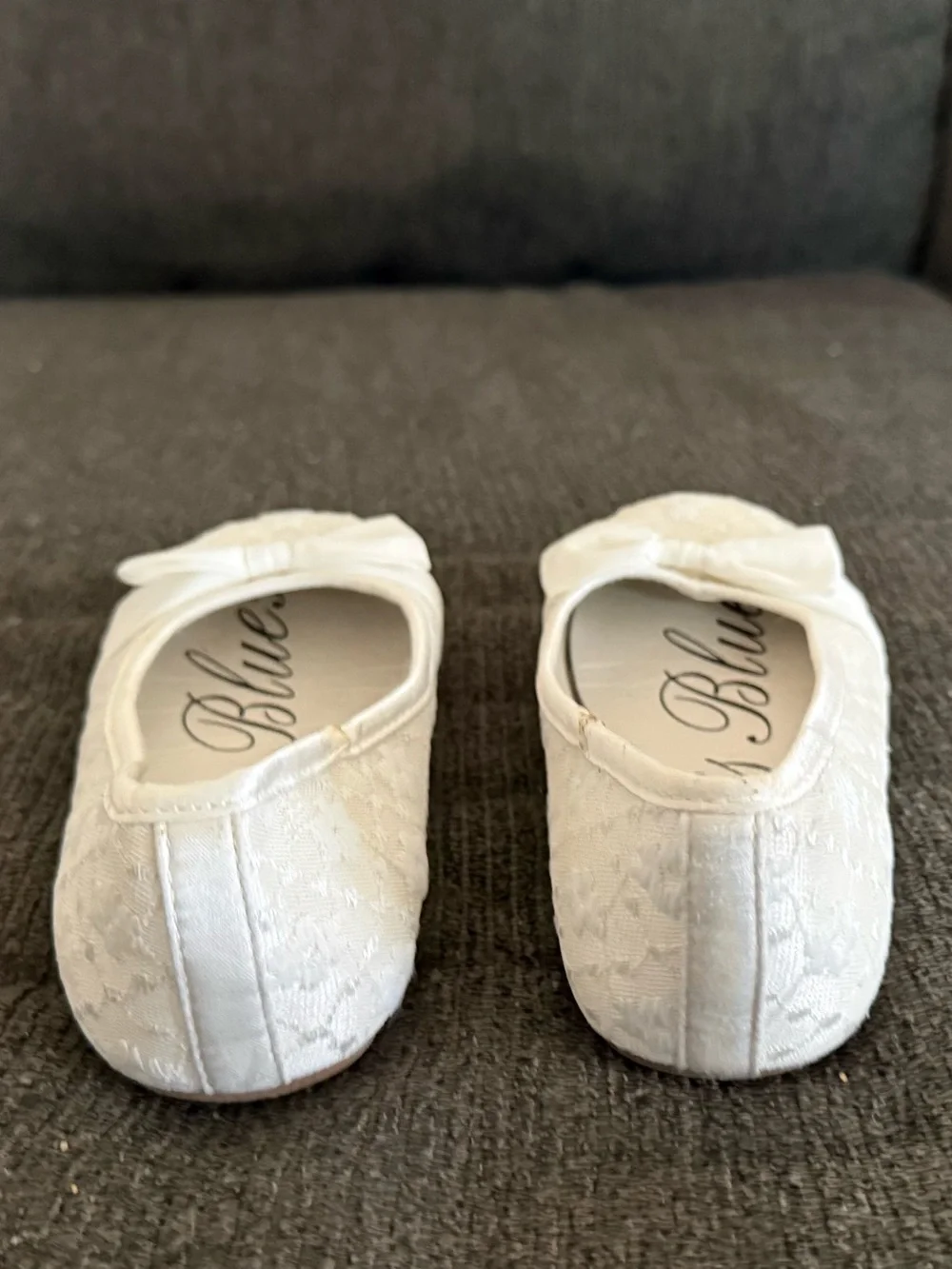 Paris Blues White Lace Bow Ballet Flats for Kids